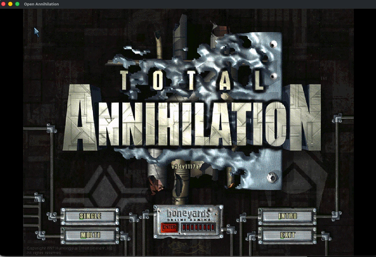 Open Annihilation main menu