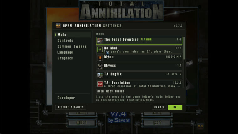Switching mods without a restart